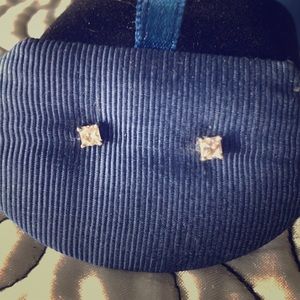 Princess cut diamond earring